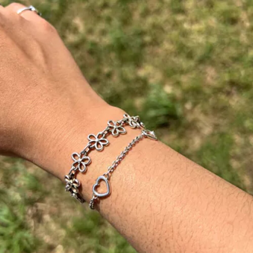 James Avery Daisy Charm Bracelet Charm birthday gift  Bracelet Medium 7.9inchs - Picture 11 of 12